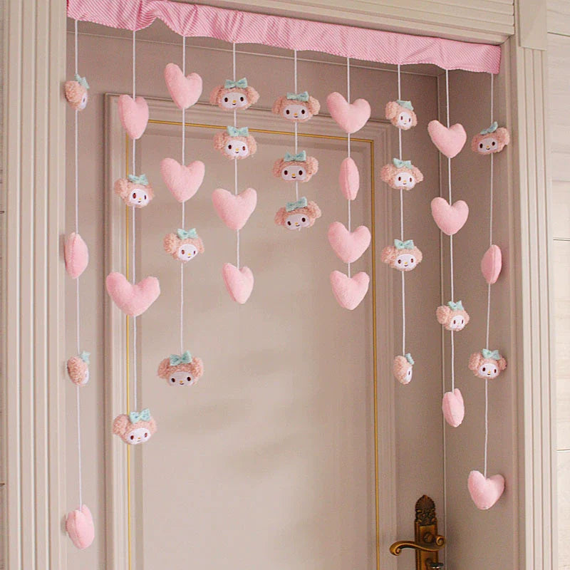 Punch-Free Melody Heart For Home Girl Hanging Curtain