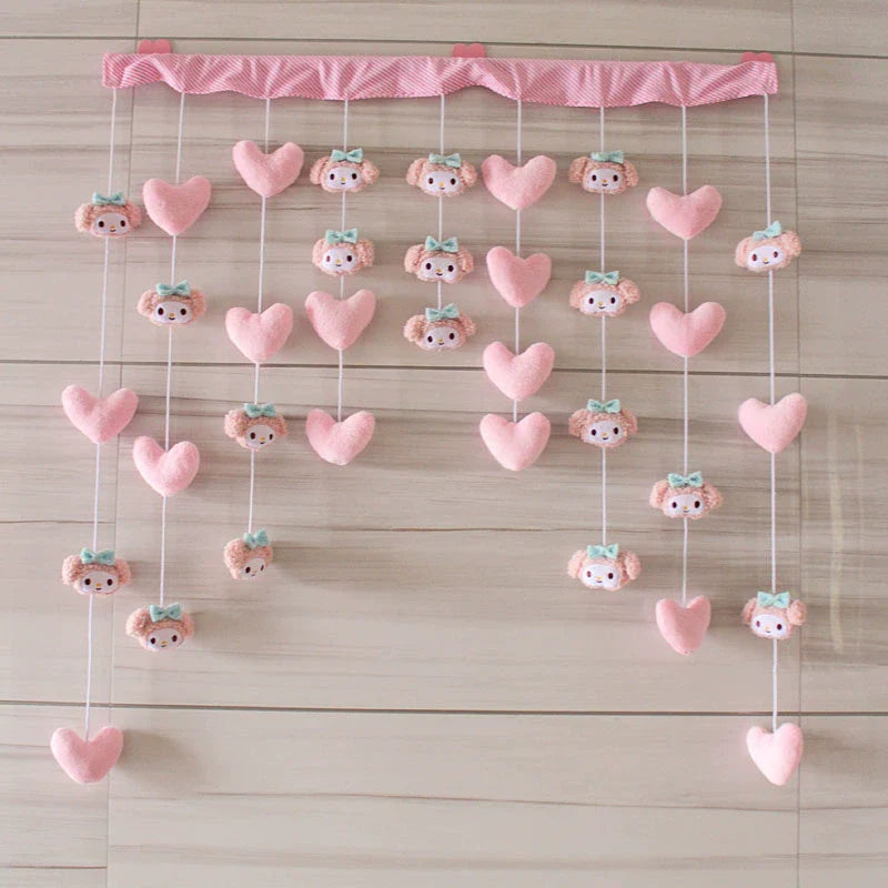 Punch-Free Melody Heart For Home Girl Hanging Curtain