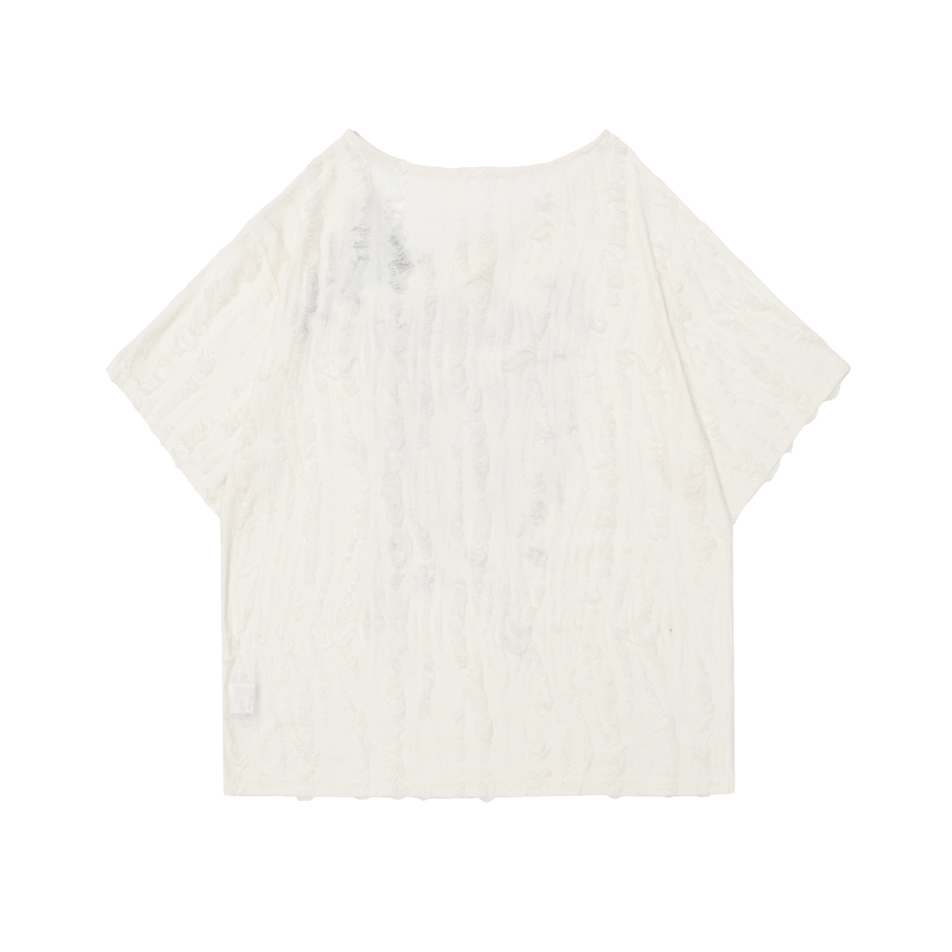 Women's Lace-up Butterfly Affixed Cloth Embroidered Short-sleeved T-shirt