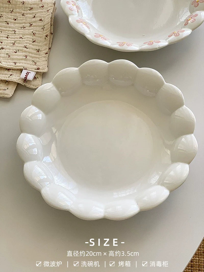 Petal Edges High Temperature Underglaze Porcelain Plate