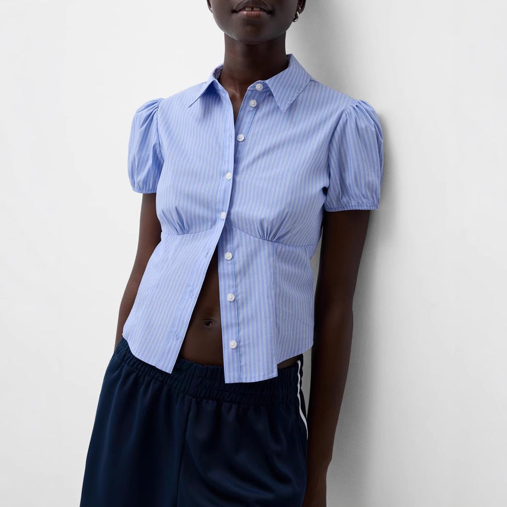 Women's Top Retro Simple Slim Shirt Temperament Commute