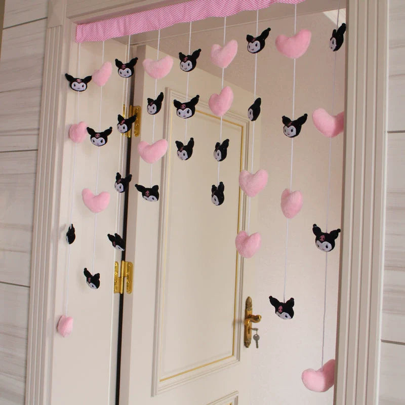 Punch-Free Melody Heart For Home Girl Hanging Curtain