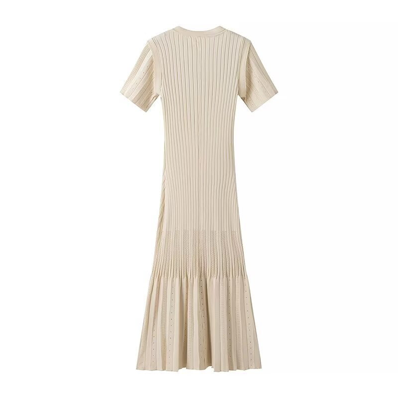 Women's Clothing Fashionable Knitted Single Row Dress