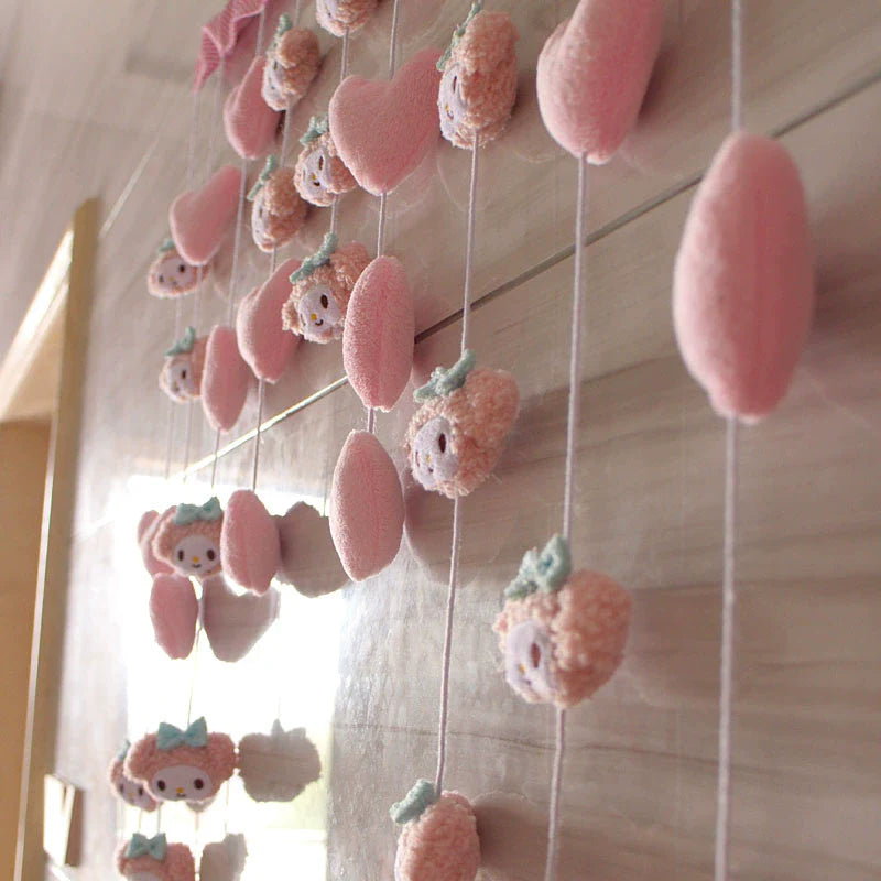 Punch-Free Melody Heart For Home Girl Hanging Curtain