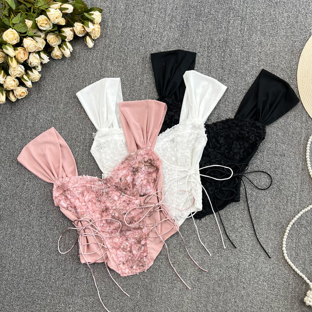 Lace Tube Top Underwear Spaghetti-strap Slip Female Outer Wear Short