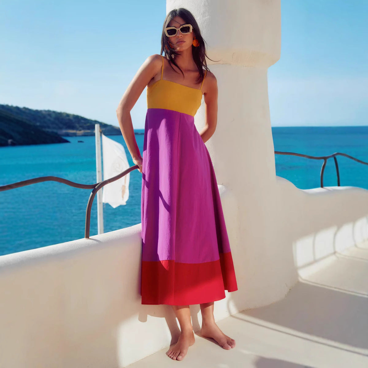 Vacation Style Long Camisole Dress