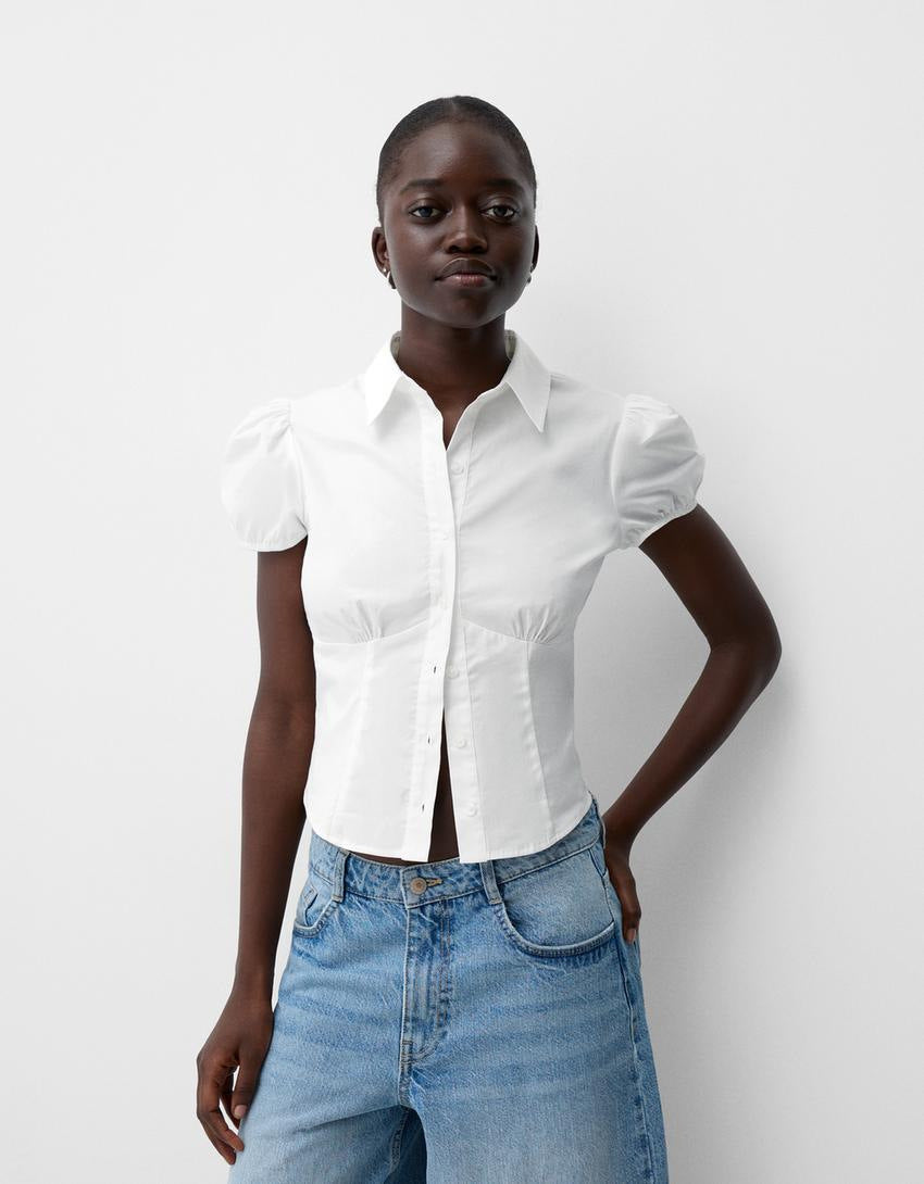 Women's Top Retro Simple Slim Shirt Temperament Commute