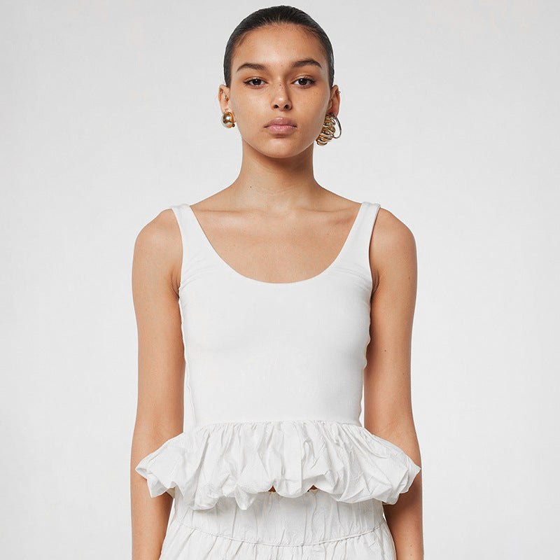 Women's All-match Solid Color Stitching Fashion Vest