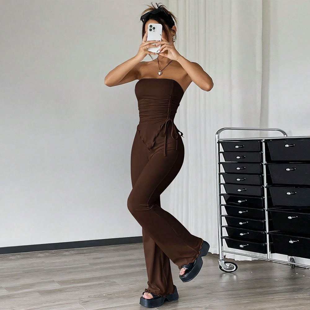Tube Top Top And Trousers Two-piece Set