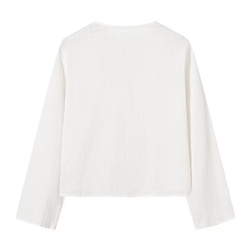 Women's French Style All-matching Casual Lace Up Top