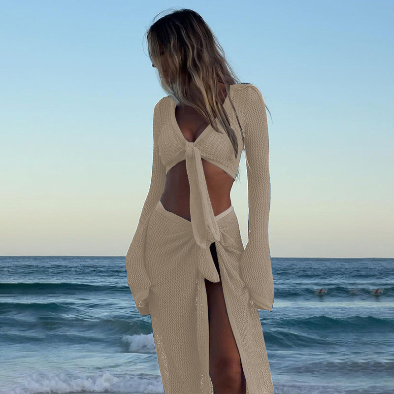 Seaside Beach Sexy Lace-up Skirt Suit