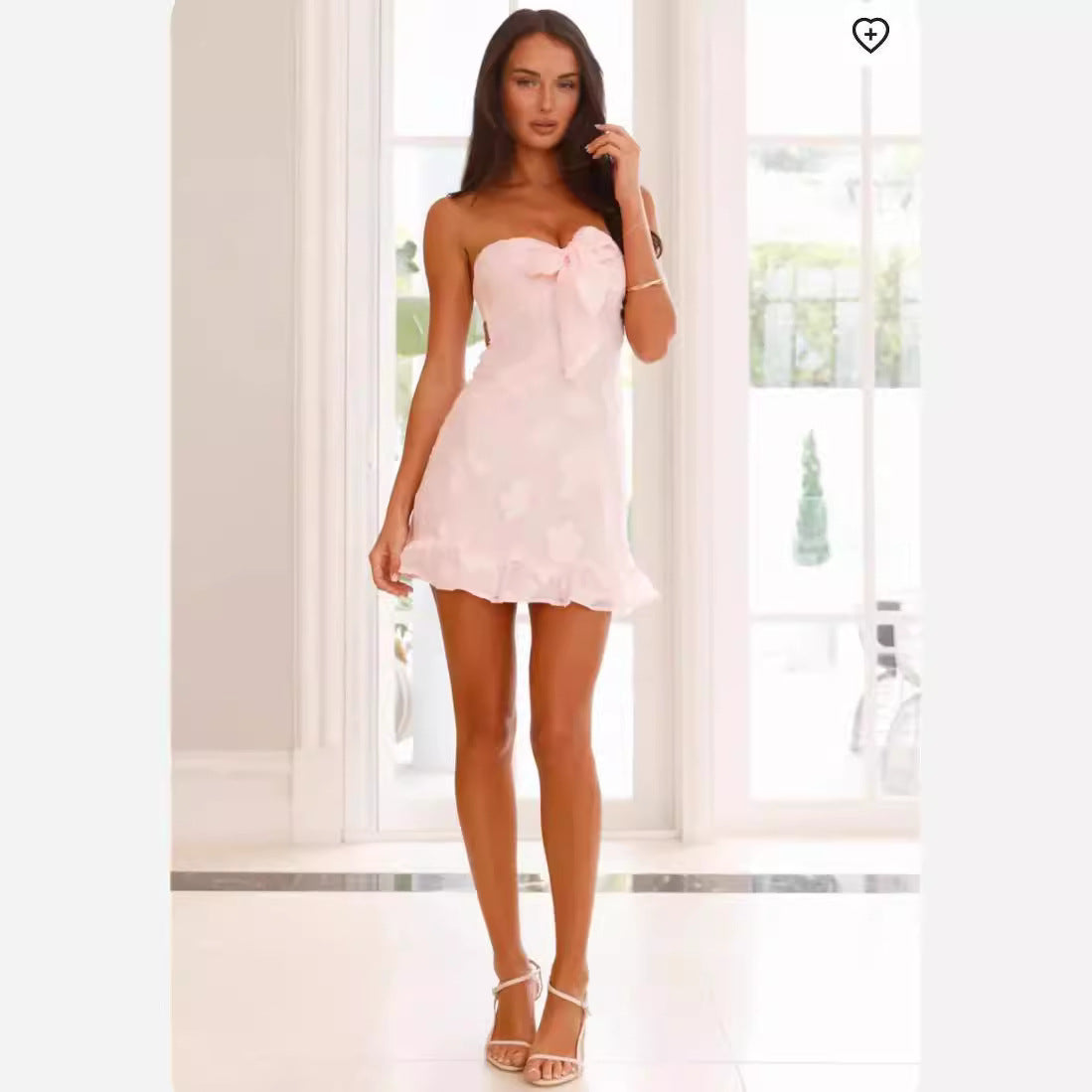 Strap Vintage Cut Flower Backless Dress