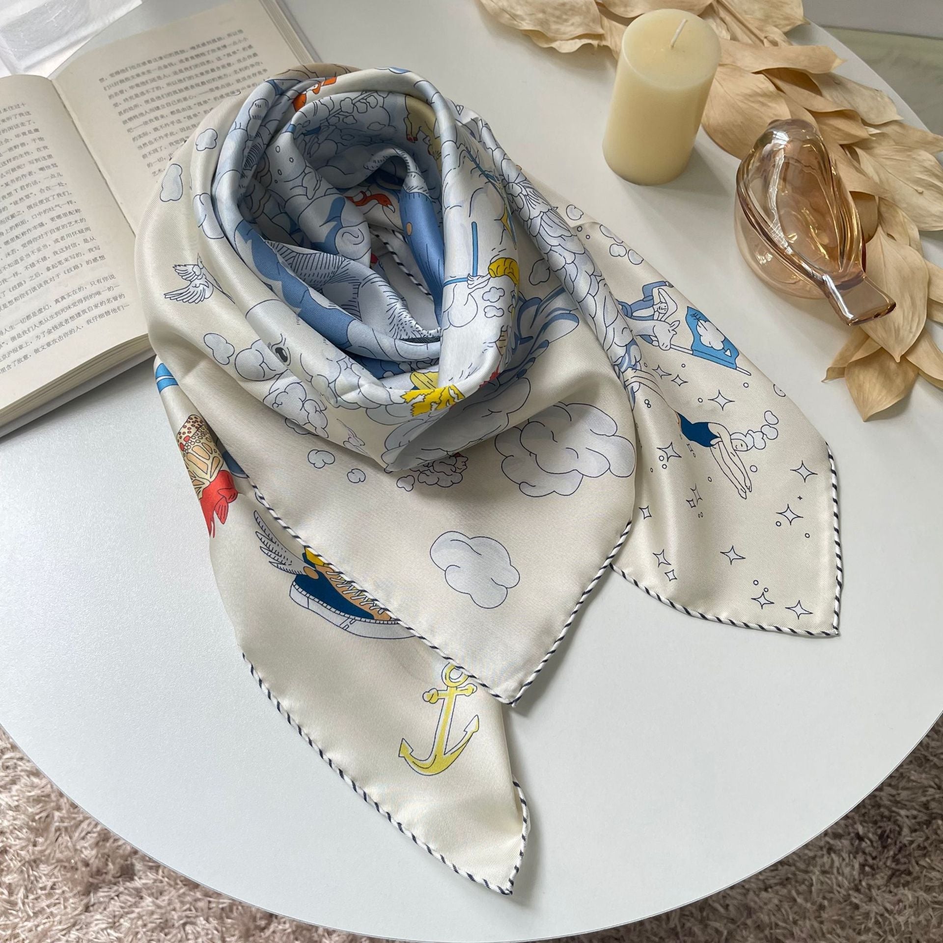Women's Fashionable Personalized Spring Silk Twill Scarf