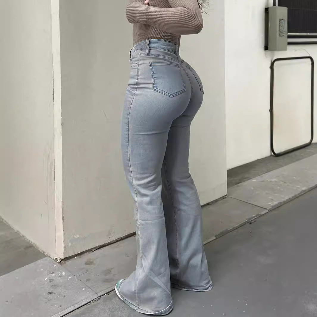 Women's High Waist Flared Fashion Stretch Jeans