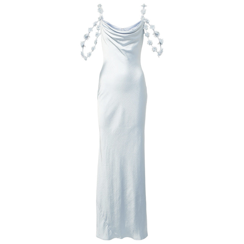 New Style White Sleeveless U-neck Tube Top Dress