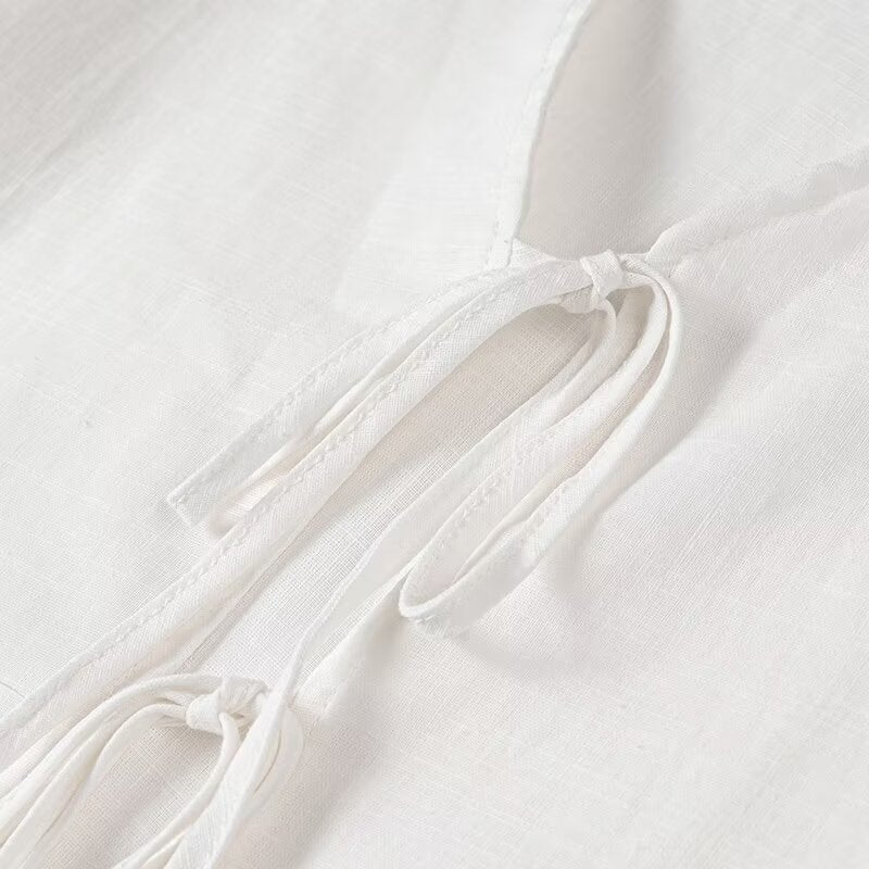 Women's French Style All-matching Casual Lace Up Top