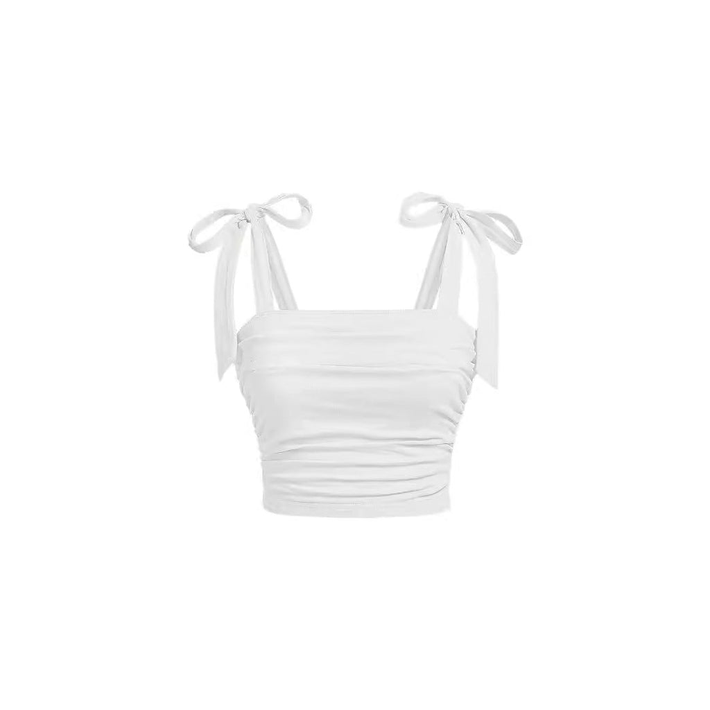 Hot Girl Bow Lace-up Sleeveless Sling