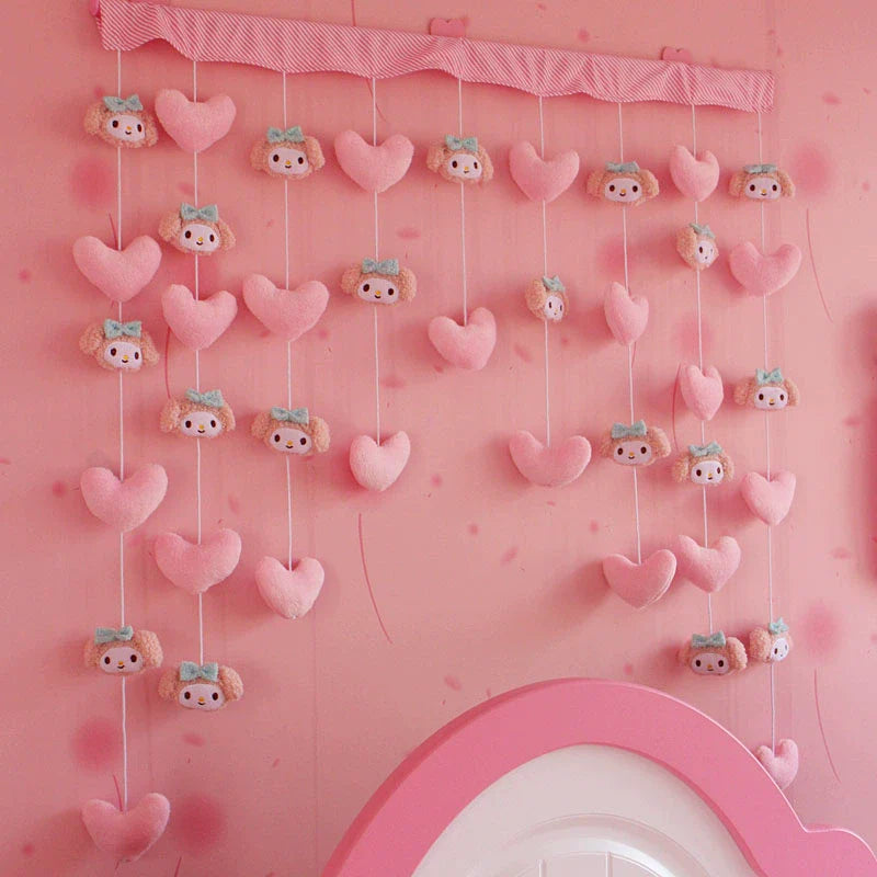 Punch-Free Melody Heart For Home Girl Hanging Curtain