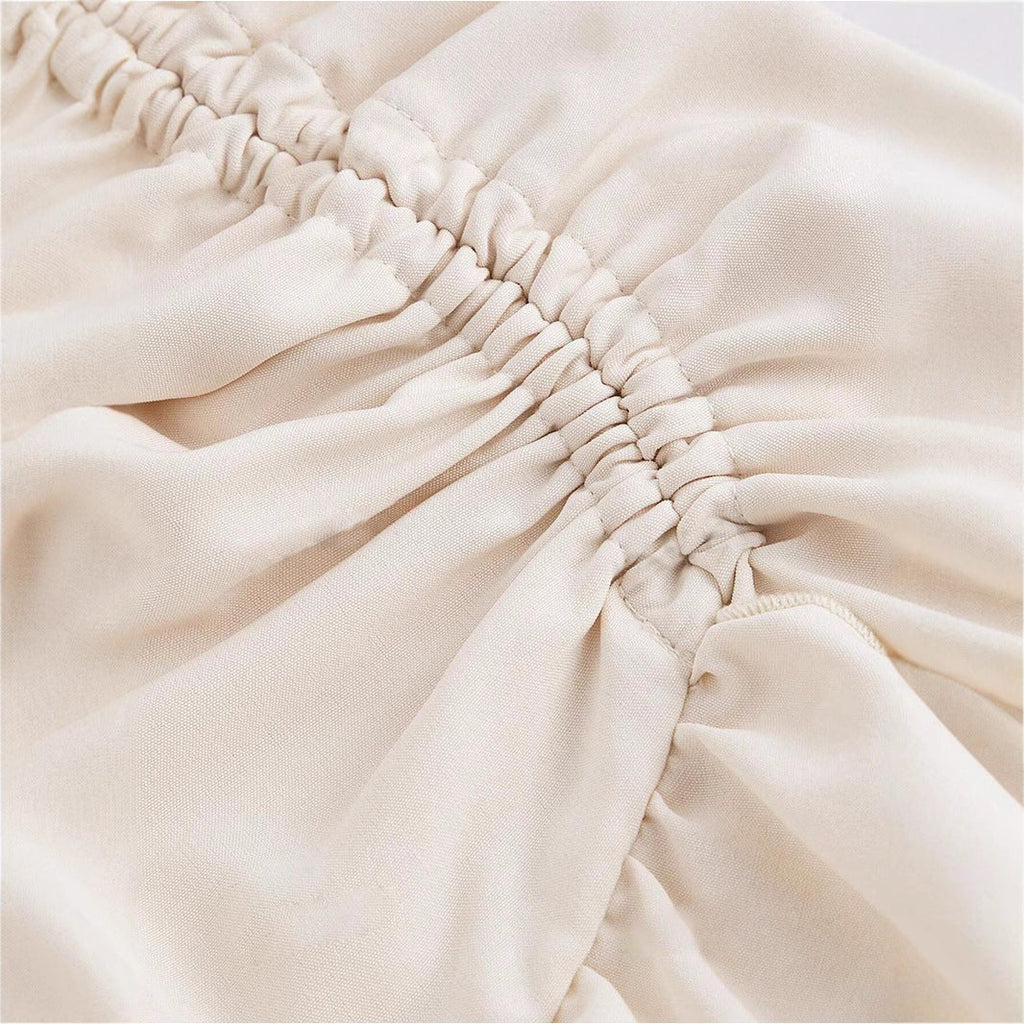 Women Asymmetric Hem High Waist Tied Lotus Leaf Hem Skirt