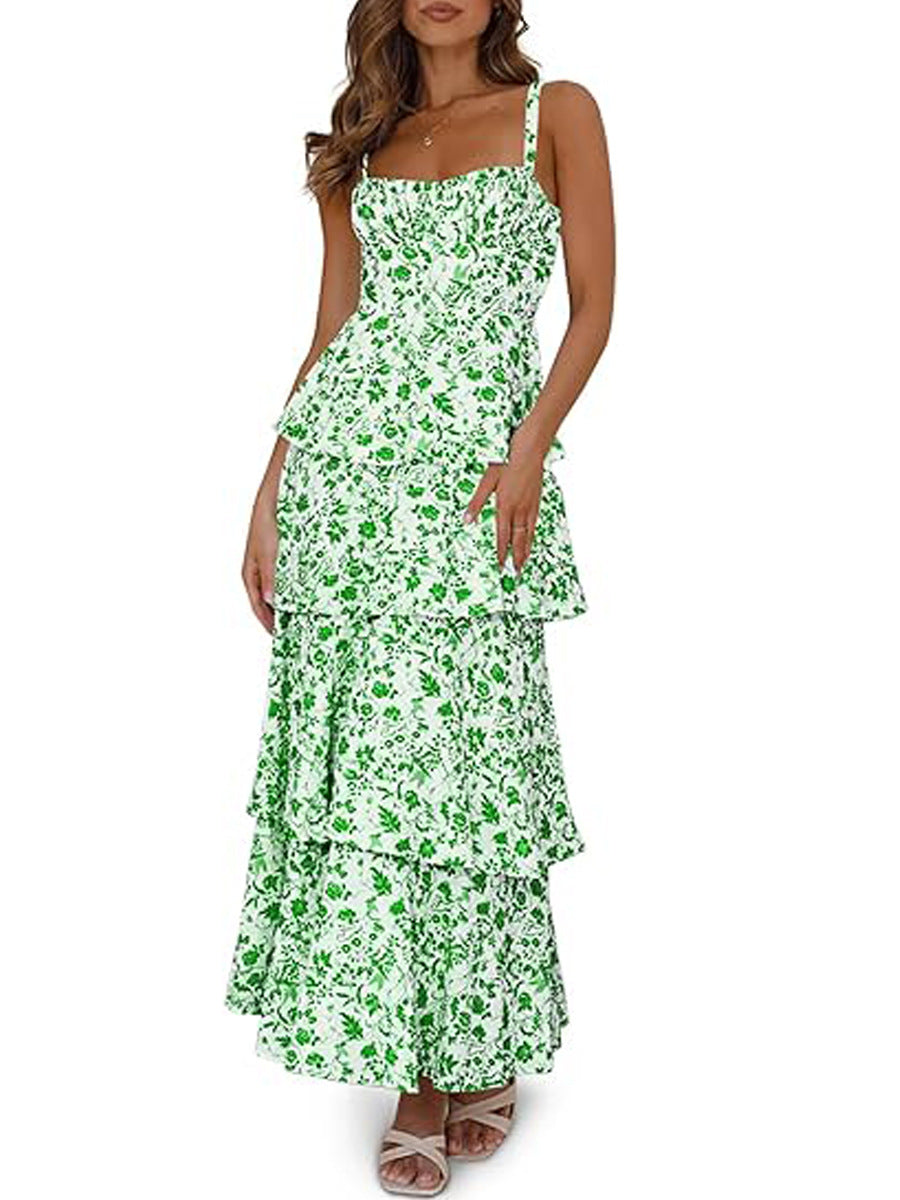 Floral Backless Sexy Sweet Formal Dress Women