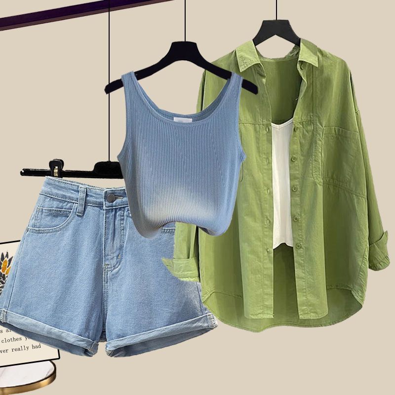 Summer Mint Style Dopamine Wear Match Suit Women