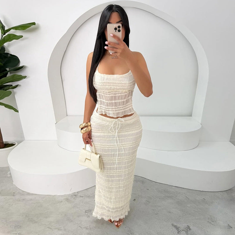 New Fashion Halter Series Long Skirt Two-piece Set