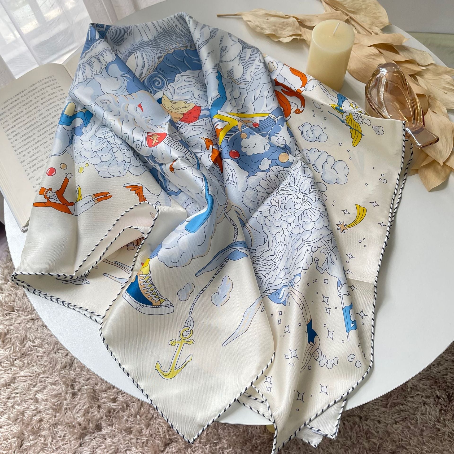 Women's Fashionable Personalized Spring Silk Twill Scarf