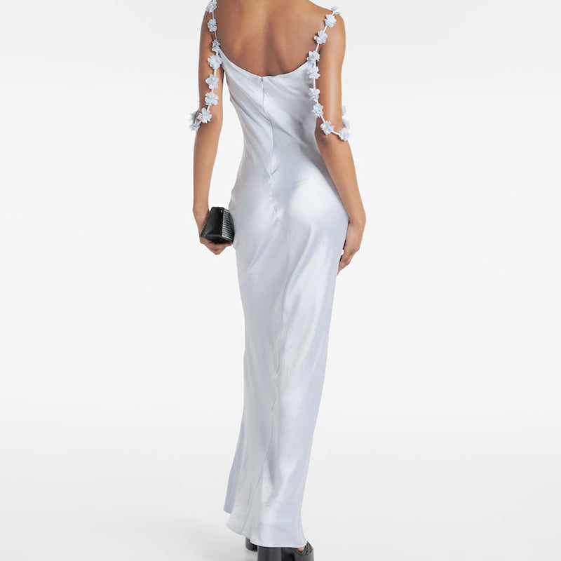 New Style White Sleeveless U-neck Tube Top Dress