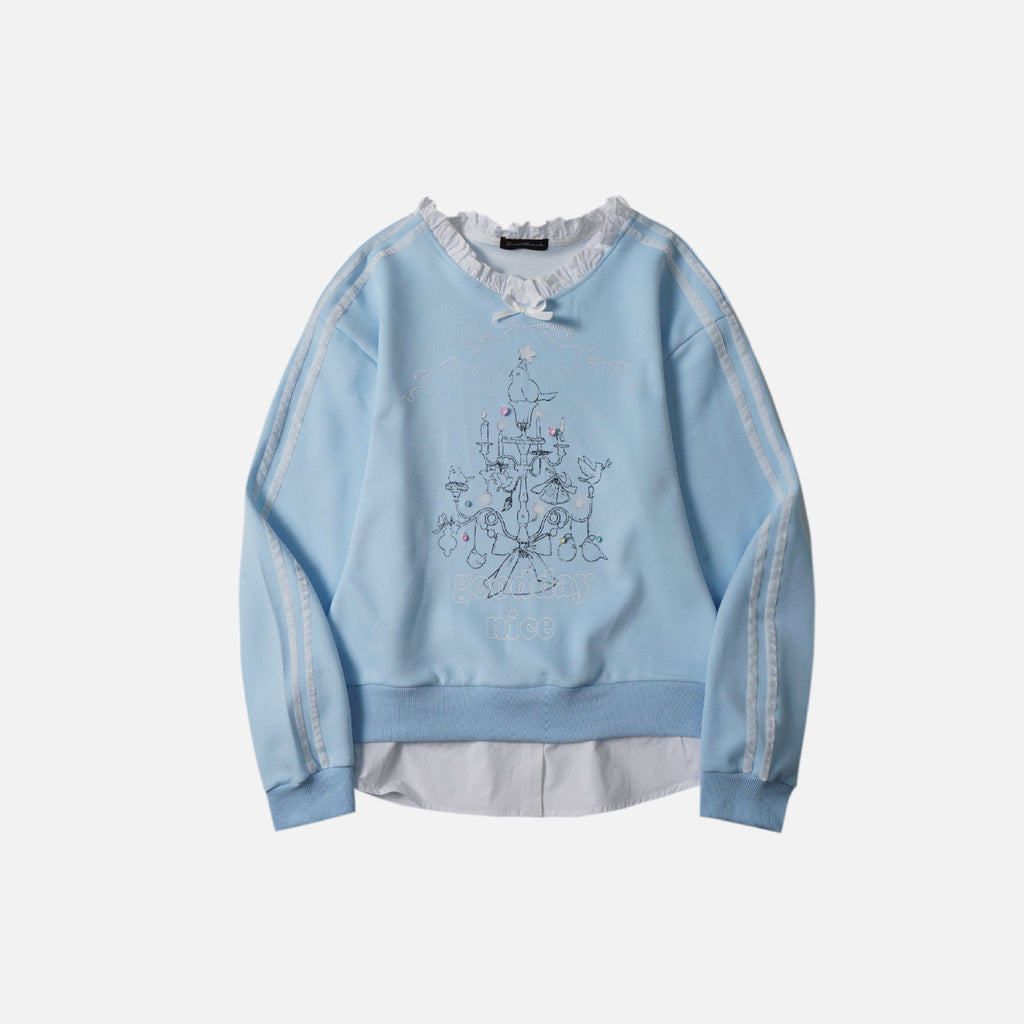 Spring Sweet Girl Cute Design Sense Loose Pullover Sweatershirt