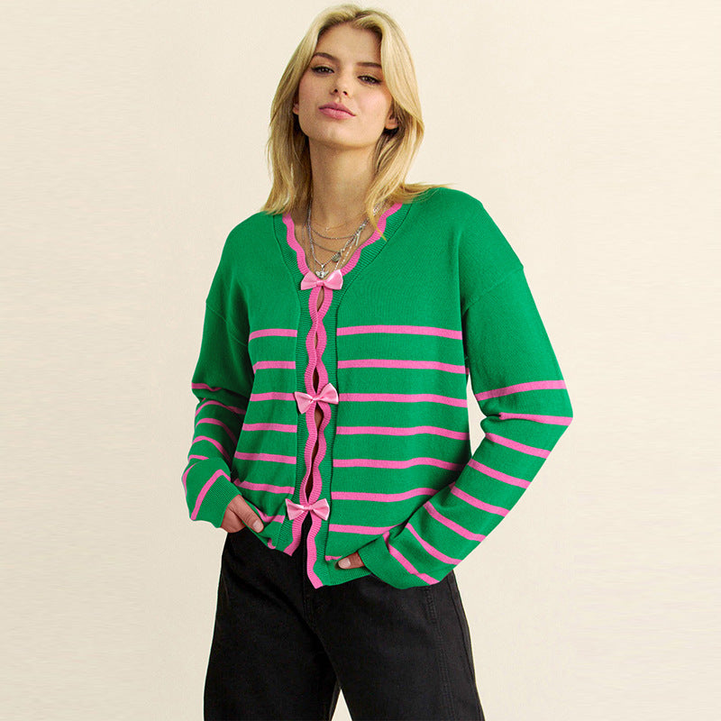 Women Bowknot Pullover