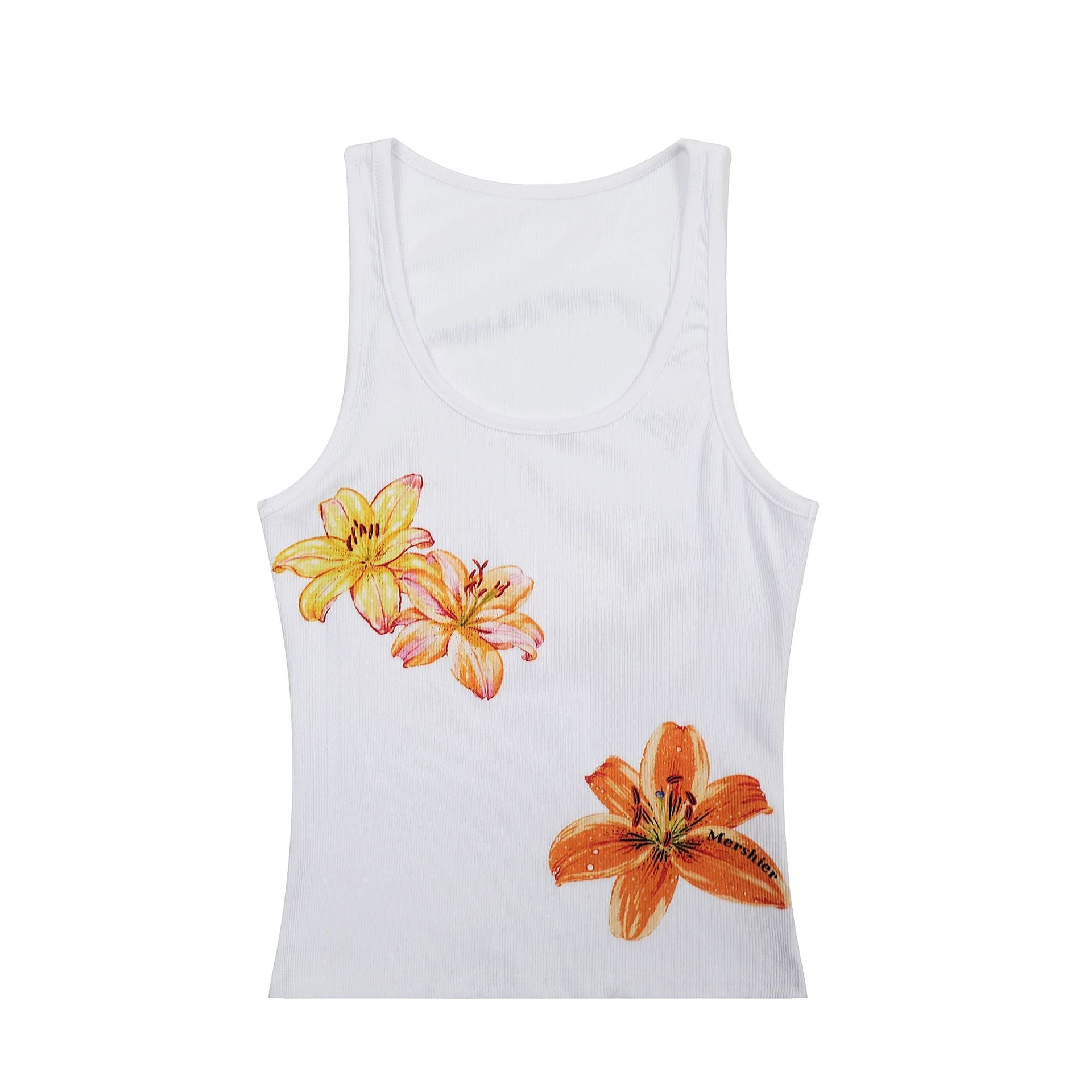 Hot Girl Floral Print I-shaped Camisole