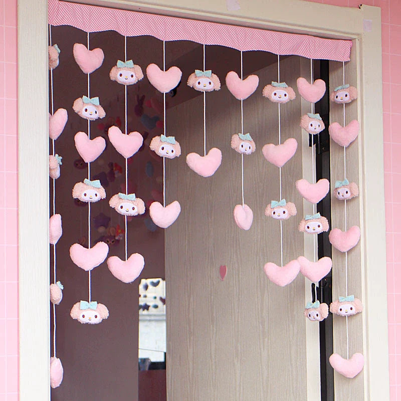 Punch-Free Melody Heart For Home Girl Hanging Curtain
