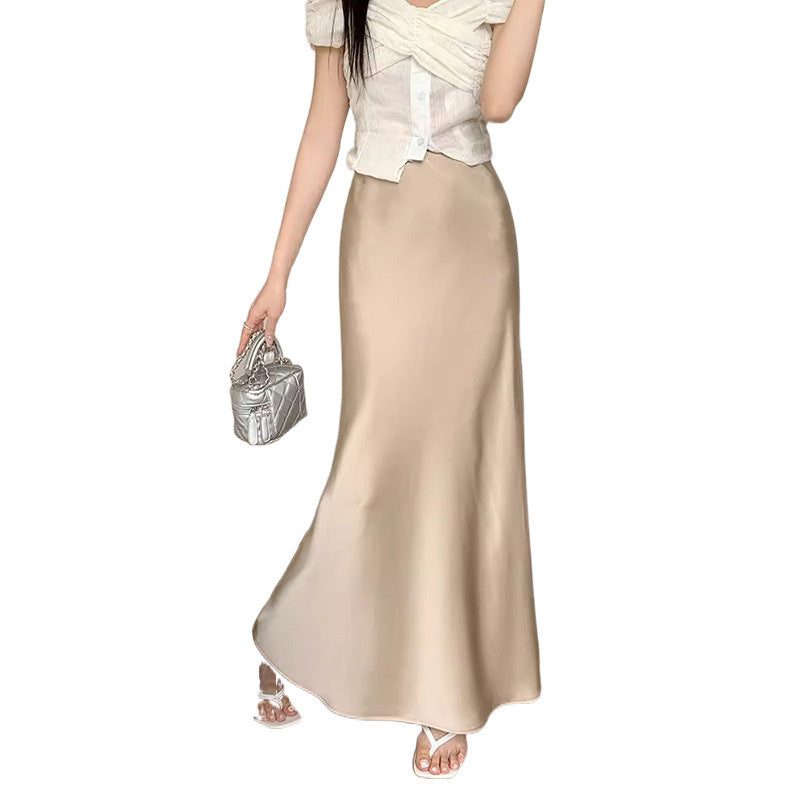 Design High Waist Skirt Women's Mid-length