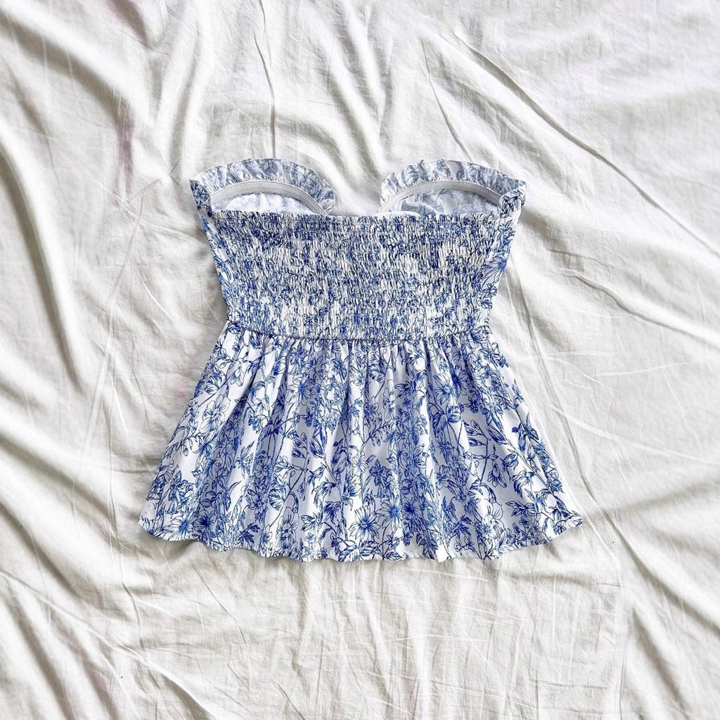 Women's Fashion Ruffles Hem Tube Top