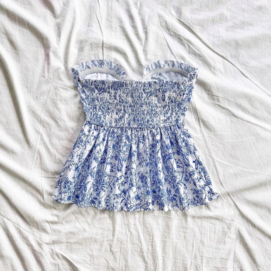 Women's Fashion Ruffles Hem Tube Top