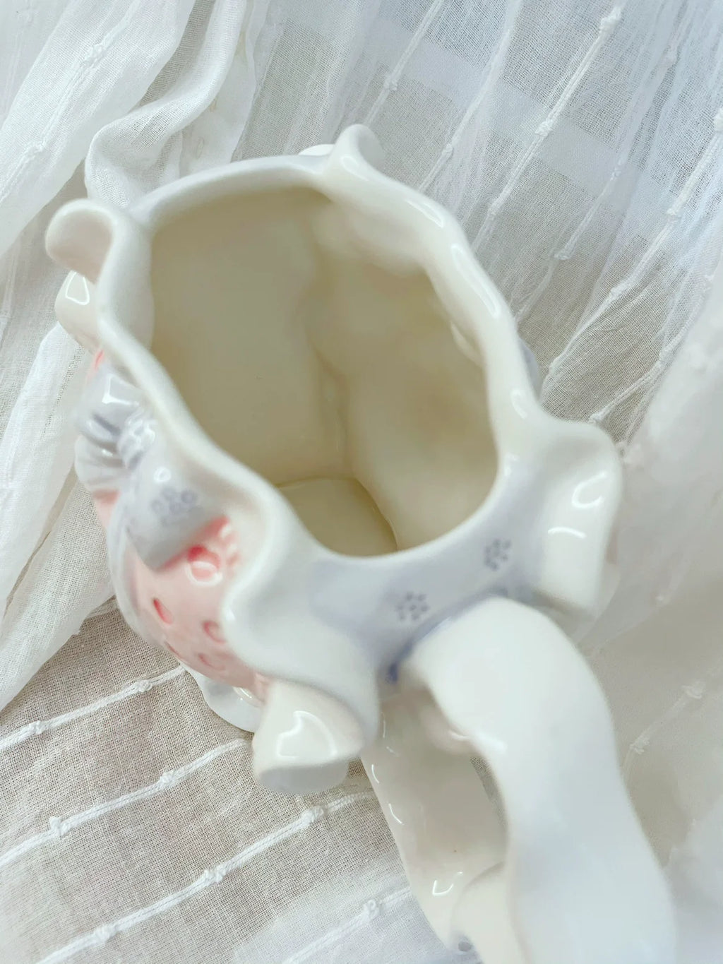 Clang Li Vintage Retro Valentine's Day Cute Pink Heart Ceramic Water Cup Kettle