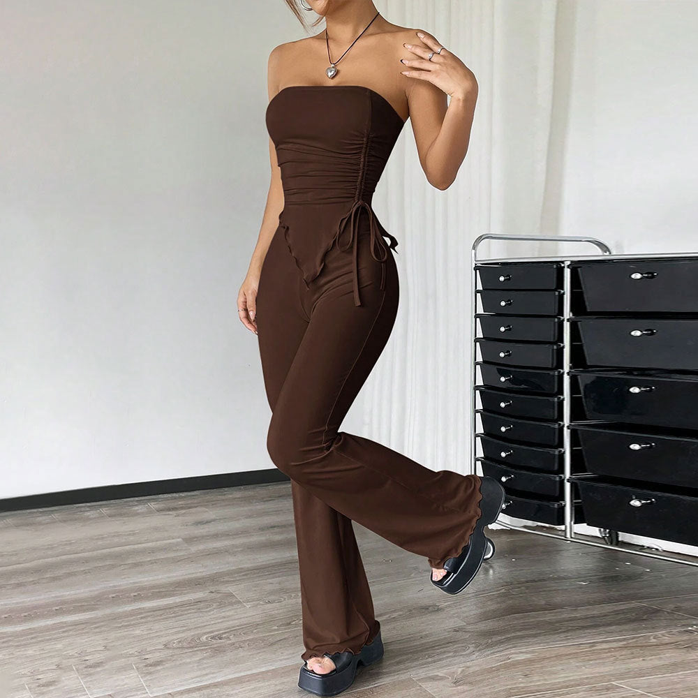 Tube Top Top And Trousers Two-piece Set