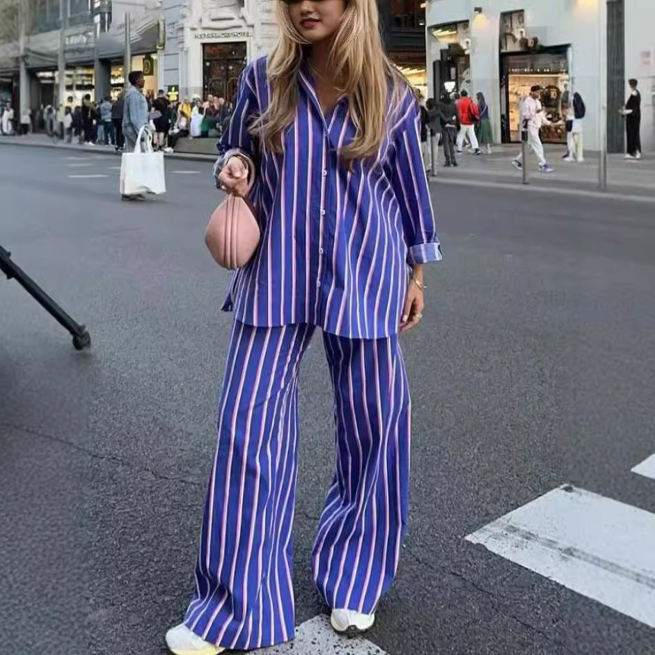 Striped Shirt Trousers Suit
