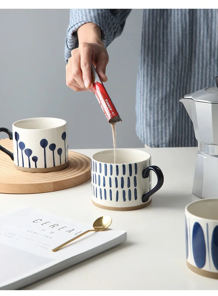 Japanese Coarse Color Ceramic Water Cup Hand Painted Teacup Coffee Underglaze Mug