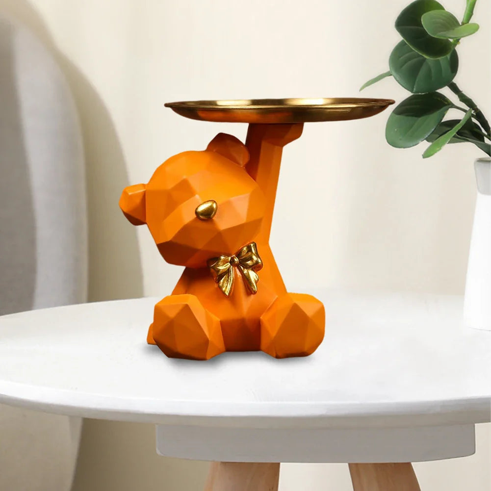 Geometric Bear Key Holder Figurine Entrance