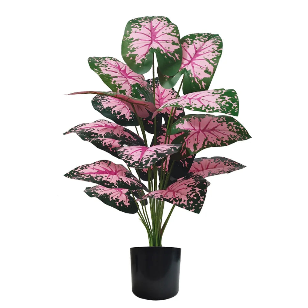 Pink Leaf Potted Plants Fake Artificial Plants Decoration Artificial Flower Simulation Ornament For Home Decor Party Wedding Dec