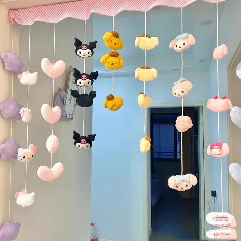 New Sanrio Kawaii Hello Kitty Kuromi My Melody Door Curtain Cute Bathroom Decoration Bedroom Curtain Accessories