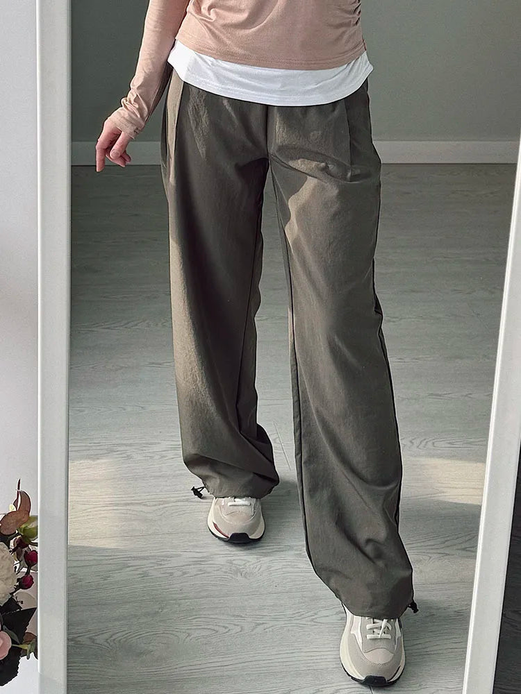 Summer Straight Leg Sweatpants For Women High Waist Jogger Wide Leg Trousers Women's Sports Pants White Sweatpants Wtpants Women