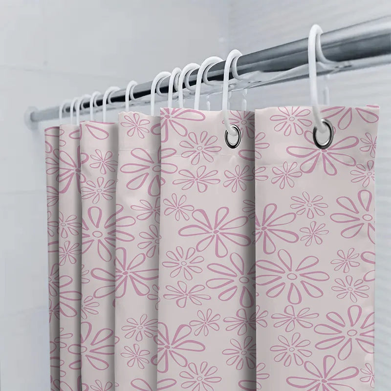 Pink Flower Shower Curtain