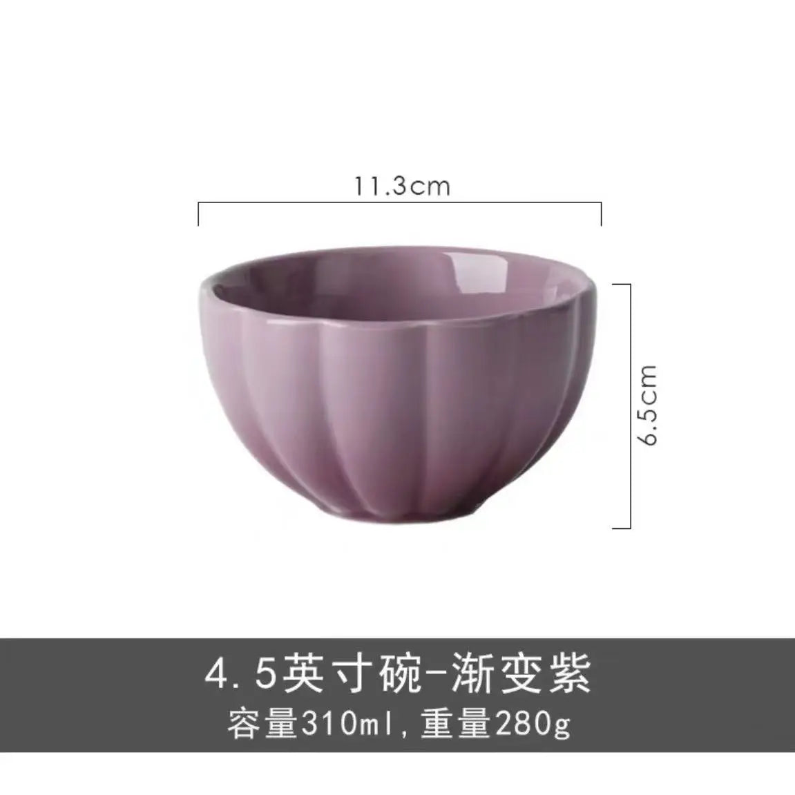 Cute Blush Gradient Plate Dessert Fruits and Vegetables Plate Yogurt Rice Bowl Underglaze Ceramic Tableware Set