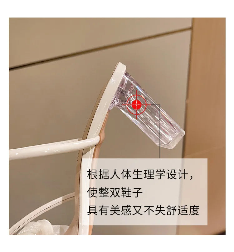 Elegant Women Crystal Summer Jelly Slippers Open Toe Clear High Heels