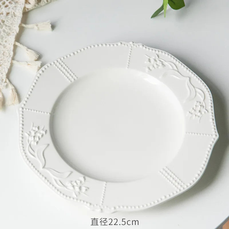 Lace Bell Orchid Series Ceramic Plate