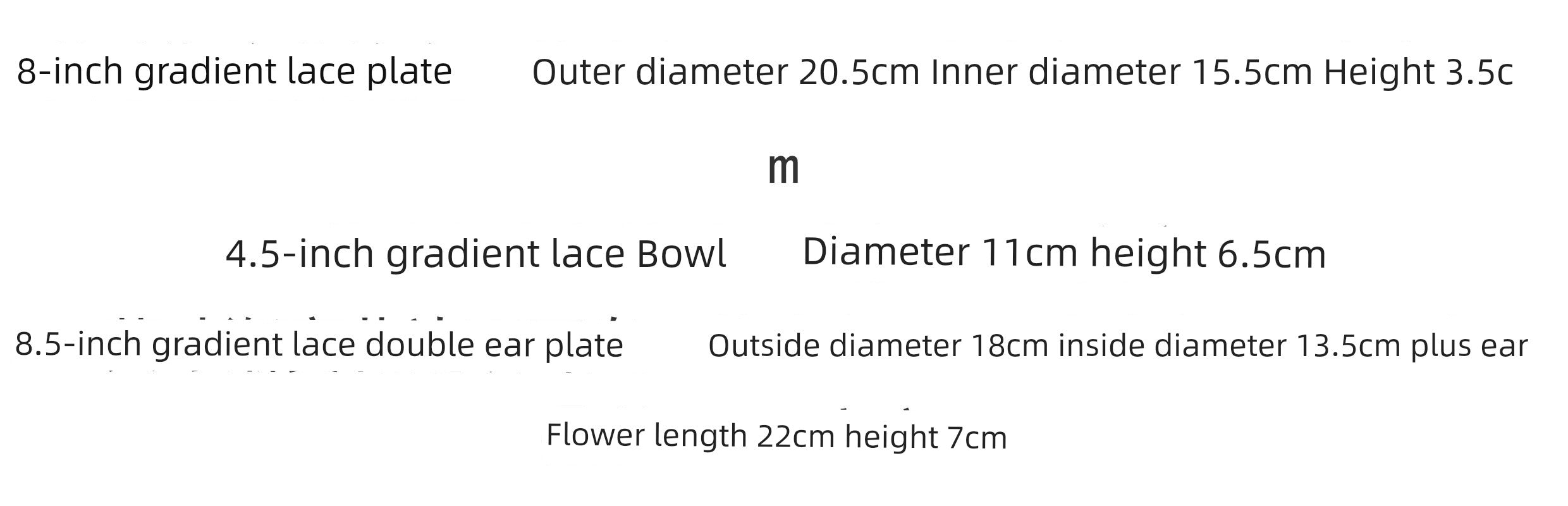 Gradient Lace Underglaze Porcelain Tableware Dish and Bowl Dish