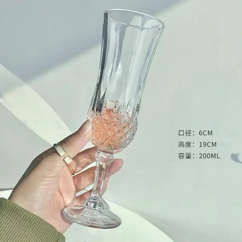 Heat Resistant 10 Styles Goblet Wine Champagne Mug High Color Glass