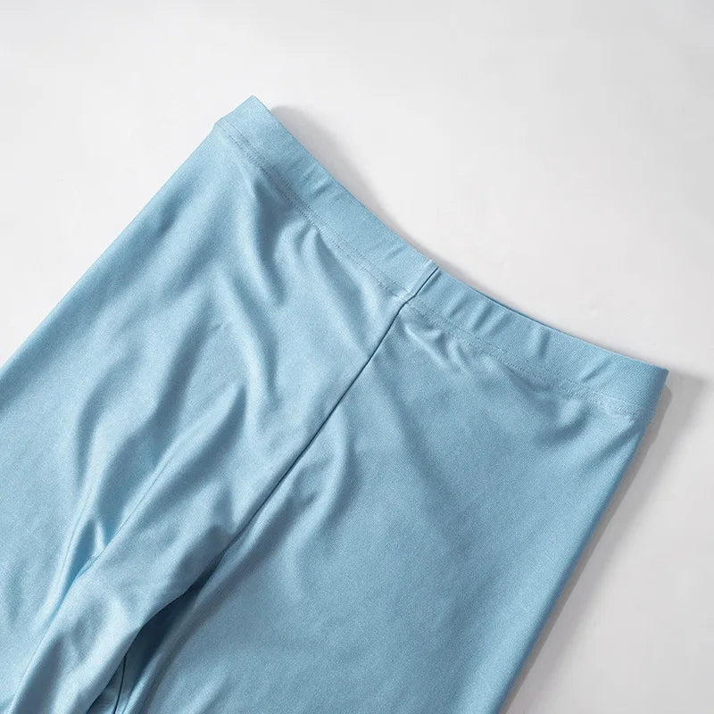 Casual Women 2 Piece Set Tracksuit Shorts Sleeve Crop Tops+Silky Leggings Matching